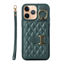 Load image into Gallery viewer, Horizontal Card Bag Ring Holder Phone Case with Dual Lanyard, For iPhone 13, For iPhone 12, For iPhone 12 Pro Max, For iPhone 12 Pro, For iPhone 11 Pro Max, For iPhone 11