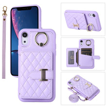 Load image into Gallery viewer, Horizontal Card Bag Ring Holder Phone Case with Dual Lanyard, For iPhone 11 Pro, For iPhone X / XS, For iPhone XR, For iPhone XS Max