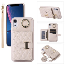 Load image into Gallery viewer, Horizontal Card Bag Ring Holder Phone Case with Dual Lanyard, For iPhone 11 Pro, For iPhone X / XS, For iPhone XR, For iPhone XS Max