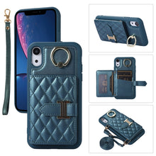 Load image into Gallery viewer, Horizontal Card Bag Ring Holder Phone Case with Dual Lanyard, For iPhone 11 Pro, For iPhone X / XS, For iPhone XR, For iPhone XS Max