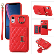 Load image into Gallery viewer, Horizontal Card Bag Ring Holder Phone Case with Dual Lanyard, For iPhone 11 Pro, For iPhone X / XS, For iPhone XR, For iPhone XS Max