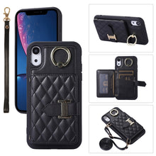 Load image into Gallery viewer, Horizontal Card Bag Ring Holder Phone Case with Dual Lanyard, For iPhone 11 Pro, For iPhone X / XS, For iPhone XR, For iPhone XS Max
