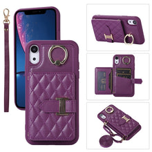 Load image into Gallery viewer, Horizontal Card Bag Ring Holder Phone Case with Dual Lanyard, For iPhone 11 Pro, For iPhone X / XS, For iPhone XR, For iPhone XS Max