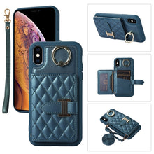 Load image into Gallery viewer, Horizontal Card Bag Ring Holder Phone Case with Dual Lanyard, For iPhone 11 Pro, For iPhone X / XS, For iPhone XR, For iPhone XS Max