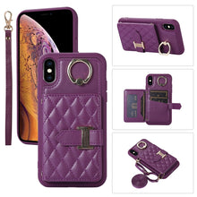 Load image into Gallery viewer, Horizontal Card Bag Ring Holder Phone Case with Dual Lanyard, For iPhone 11 Pro, For iPhone X / XS, For iPhone XR, For iPhone XS Max