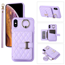 Load image into Gallery viewer, Horizontal Card Bag Ring Holder Phone Case with Dual Lanyard, For iPhone 11 Pro, For iPhone X / XS, For iPhone XR, For iPhone XS Max