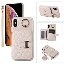 Load image into Gallery viewer, Horizontal Card Bag Ring Holder Phone Case with Dual Lanyard, For iPhone 11 Pro, For iPhone X / XS, For iPhone XR, For iPhone XS Max