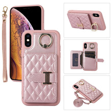 Load image into Gallery viewer, Horizontal Card Bag Ring Holder Phone Case with Dual Lanyard, For iPhone 11 Pro, For iPhone X / XS, For iPhone XR, For iPhone XS Max