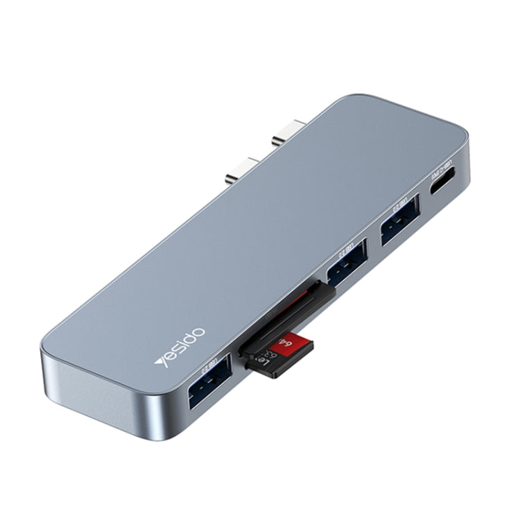 Yesido HB10 6 in 1 USB-C / Type-C Ports Multifunctional Docking Station HUB Adapter, HB10
