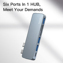 Load image into Gallery viewer, Yesido HB10 6 in 1 USB-C / Type-C Ports Multifunctional Docking Station HUB Adapter, HB10