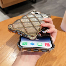 Load image into Gallery viewer, 3D Diamond Lattice Laser Engraving Glitter Paper Phone Case, For iPhone 12 / 12 Pro, For iPhone 12 Pro Max, For iPhone 11 Pro Max, For iPhone 11