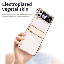 Load image into Gallery viewer, Plated Plain Leather Folding Phone Case with Hinge