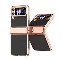 Load image into Gallery viewer, Plated Plain Leather Folding Phone Case with Hinge