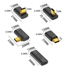 Load image into Gallery viewer, 40Gbps 240W USB-C / Type-C Female to USB-C / Type-C Male Side Bend Adapter, Side Bend Adapter