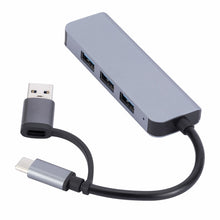 Load image into Gallery viewer, 2301 4 in 1 USB+USB-C/Type-C to USB Multi-function Docking Station HUB Adapter, 2301