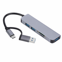 Load image into Gallery viewer, 2302 5 in 1 USB+USB-C/Type-C to USB Multi-function Docking Station HUB Adapter, 2302