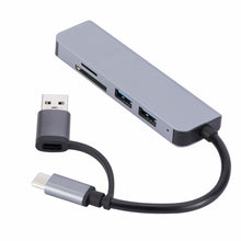 Load image into Gallery viewer, 2302 5 in 1 USB+USB-C/Type-C to USB Multi-function Docking Station HUB Adapter, 2302