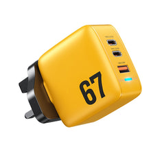 Load image into Gallery viewer, WK WP-U141 67W USB+Double USB-C / Type-C GaN Charger, CN Plug, US Plug, EU Plug, UK Plug