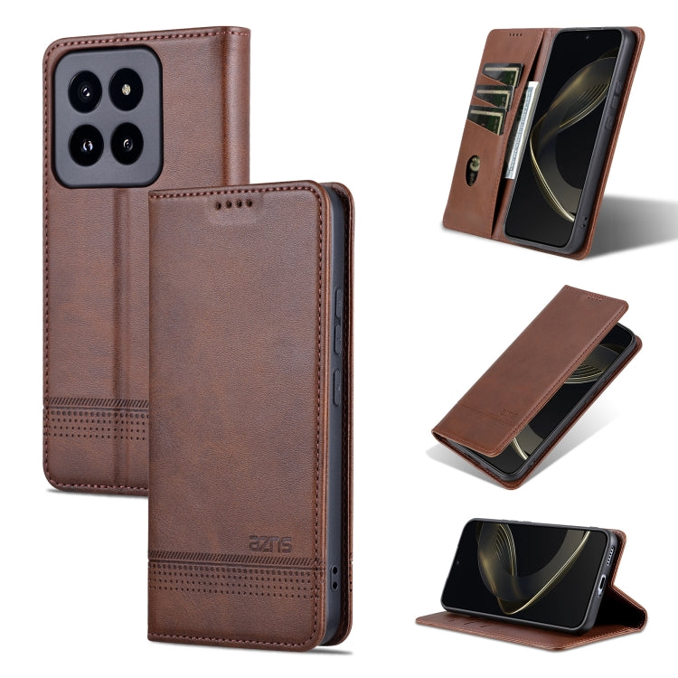 AZNS Magnetic Calf Texture Flip Leather Phone Case, For Xiaomi Redmi Turbo 3, For Xiaomi Redmi Note 13 Pro 4G, For Xiaomi Redmi Note 13 4G, For Xiaomi Redmi K70E, For Xiaomi 14 Ultra, For Xiaomi Redmi 13C / Poco C65, For Xiaomi 14 Pro, For Xiaomi 14