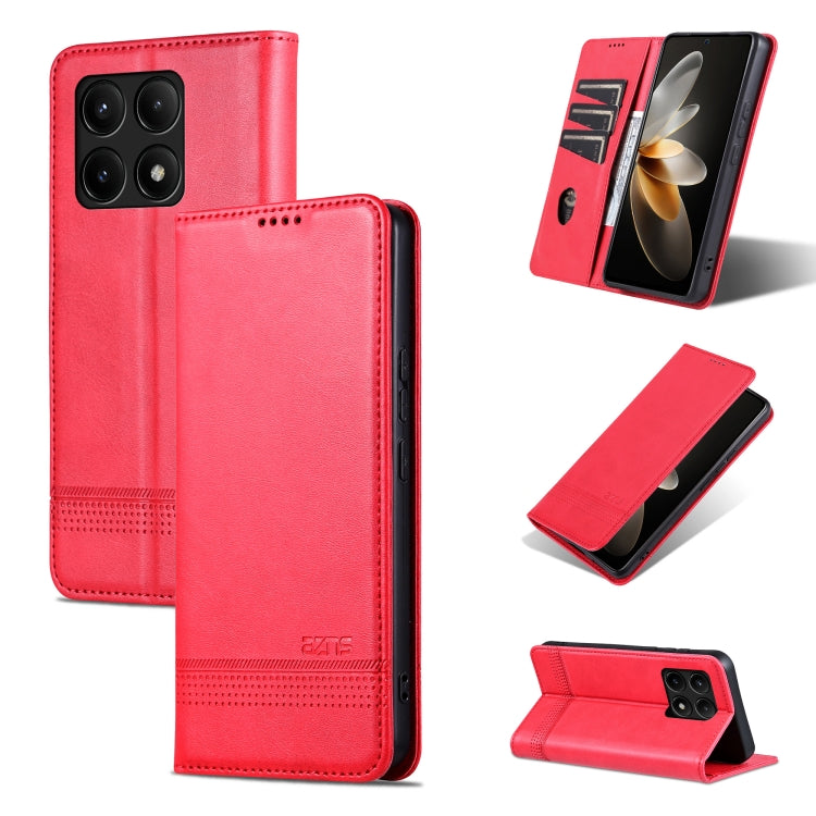 AZNS Magnetic Calf Texture Flip Leather Phone Case, For Xiaomi Redmi Turbo 3, For Xiaomi Redmi Note 13 Pro 4G, For Xiaomi Redmi Note 13 4G, For Xiaomi Redmi K70E, For Xiaomi 14 Ultra, For Xiaomi Redmi 13C / Poco C65, For Xiaomi 14 Pro, For Xiaomi 14