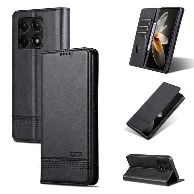 AZNS Magnetic Calf Texture Flip Leather Phone Case, For Xiaomi Redmi Turbo 3, For Xiaomi Redmi Note 13 Pro 4G, For Xiaomi Redmi Note 13 4G, For Xiaomi Redmi K70E, For Xiaomi 14 Ultra, For Xiaomi Redmi 13C / Poco C65, For Xiaomi 14 Pro, For Xiaomi 14