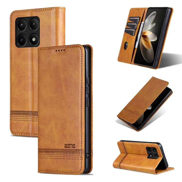 AZNS Magnetic Calf Texture Flip Leather Phone Case, For Xiaomi Redmi Turbo 3, For Xiaomi Redmi Note 13 Pro 4G, For Xiaomi Redmi Note 13 4G, For Xiaomi Redmi K70E, For Xiaomi 14 Ultra, For Xiaomi Redmi 13C / Poco C65, For Xiaomi 14 Pro, For Xiaomi 14
