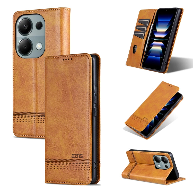 AZNS Magnetic Calf Texture Flip Leather Phone Case, For Xiaomi Redmi Turbo 3, For Xiaomi Redmi Note 13 Pro 4G, For Xiaomi Redmi Note 13 4G, For Xiaomi Redmi K70E, For Xiaomi 14 Ultra, For Xiaomi Redmi 13C / Poco C65, For Xiaomi 14 Pro, For Xiaomi 14