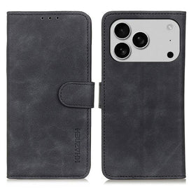 KHAZNEH Retro Texture Leather Phone Case, For iPhone 18 Pro / 17 Pro, For iPhone 18 Pro Max/17 Pro Max, For iPhone 16e / 17e, For iPhone 17, For iPhone Air, For iPhone 16 Pro Max, For iPhone 16 Pro, For iPhone 16 Plus, For iPhone 16, For iPhone 15 Pro ...
