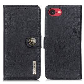 KHAZNEH Cowhide Texture Horizontal Flip Leather Phone Case, For iPhone 16e / 17e, For iPhone 16 Pro Max, For iPhone 16 Pro, For iPhone 16 Plus, For iPhone 16, For iPhone 15 Pro Max, For iPhone 15 Pro, For iPhone 15 Plus, For iPhone 15