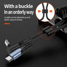 Load image into Gallery viewer, Elbow Spring Charging Data Cable, Length: 1.5m, Type-C to 8 Pin, Type-C to 8 Pin + Type-C