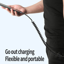 Load image into Gallery viewer, Elbow Spring Charging Data Cable, Length: 1.5m, Type-C to 8 Pin, Type-C to 8 Pin + Type-C
