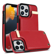 Load image into Gallery viewer, Metal Buckle Card Slots Phone Case, For iPhone 14 Pro, For iPhone 14 Pro Max, For iPhone SE 2022 / 2020 / 8 / 7, For iPhone 13 Pro Max, For iPhone 13 Pro, For iPhone 12 / 12 Pro, For iPhone 12 Pro Max, For iPhone 11 Pro Max