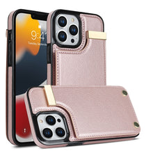 Load image into Gallery viewer, Metal Buckle Card Slots Phone Case, For iPhone 14 Pro, For iPhone 14 Pro Max, For iPhone SE 2022 / 2020 / 8 / 7, For iPhone 13 Pro Max, For iPhone 13 Pro, For iPhone 12 / 12 Pro, For iPhone 12 Pro Max, For iPhone 11 Pro Max