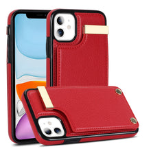 Load image into Gallery viewer, Metal Buckle Card Slots Phone Case, For iPhone 11, For iPhone 11 Pro, For iPhone XS Max, For iPhone 8 Plus / 7 Plus