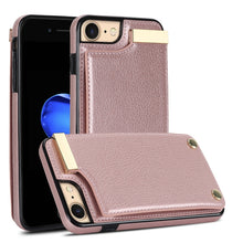 Load image into Gallery viewer, Metal Buckle Card Slots Phone Case, For iPhone 14 Pro, For iPhone 14 Pro Max, For iPhone SE 2022 / 2020 / 8 / 7, For iPhone 13 Pro Max, For iPhone 13 Pro, For iPhone 12 / 12 Pro, For iPhone 12 Pro Max, For iPhone 11 Pro Max