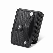 Load image into Gallery viewer, Carbon Fiber Wristband Wallet Back Phone Case