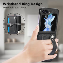 Load image into Gallery viewer, Carbon Fiber Wristband Wallet Back Phone Case