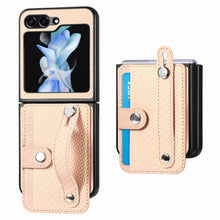 Load image into Gallery viewer, Carbon Fiber Wristband Wallet Back Phone Case