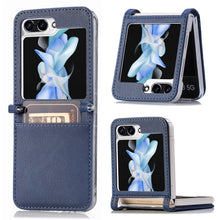 Load image into Gallery viewer, Litchi Texture PU Card Fold Back Phone Case, For Samsung Galaxy Z Flip5