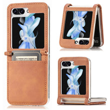 Load image into Gallery viewer, Litchi Texture PU Card Fold Back Phone Case, For Samsung Galaxy Z Flip5