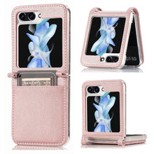 Load image into Gallery viewer, Litchi Texture PU Card Fold Back Phone Case, For Samsung Galaxy Z Flip5