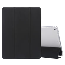 Load image into Gallery viewer, 3-folding Electric Pressed Skin Texture Horizontal Flip Shockproof Transparent TPU + PU Leather Case with Holder &amp; Pen Slot &amp; Sleep / Wake-up Function, For iPad 9.7(2018)/(2017)/Air 2/Air