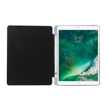 Load image into Gallery viewer, 3-folding Electric Pressed Skin Texture Horizontal Flip Shockproof Transparent TPU + PU Leather Case with Holder &amp; Pen Slot &amp; Sleep / Wake-up Function, For iPad 9.7(2018)/(2017)/Air 2/Air
