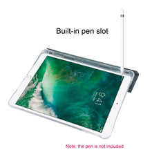 Load image into Gallery viewer, 3-folding Electric Pressed Skin Texture Horizontal Flip Shockproof Transparent TPU + PU Leather Case with Holder &amp; Pen Slot &amp; Sleep / Wake-up Function, For iPad 9.7(2018)/(2017)/Air 2/Air