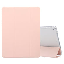 Load image into Gallery viewer, 3-folding Electric Pressed Skin Texture Horizontal Flip Shockproof Transparent TPU + PU Leather Case with Holder &amp; Pen Slot &amp; Sleep / Wake-up Function, For iPad 9.7(2018)/(2017)/Air 2/Air