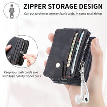 Load image into Gallery viewer, Skin-feel PU Zipper Wallet Phone Case