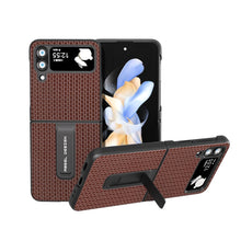 Load image into Gallery viewer, Genuine Leather Luxury Series Phone Case with Holder, For Samsung Galaxy Z Flip4, For Samsung Galaxy Z Flip5