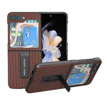Load image into Gallery viewer, Genuine Leather Luxury Series Phone Case with Holder, For Samsung Galaxy Z Flip4, For Samsung Galaxy Z Flip5
