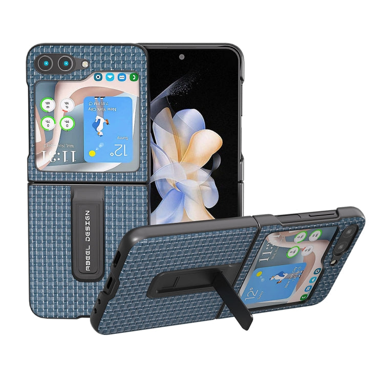 Genuine Leather Luxury Series Phone Case with Holder, For Samsung Galaxy Z Flip4, For Samsung Galaxy Z Flip5