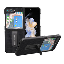 Load image into Gallery viewer, Genuine Leather Luxury Series Phone Case with Holder, For Samsung Galaxy Z Flip4, For Samsung Galaxy Z Flip5